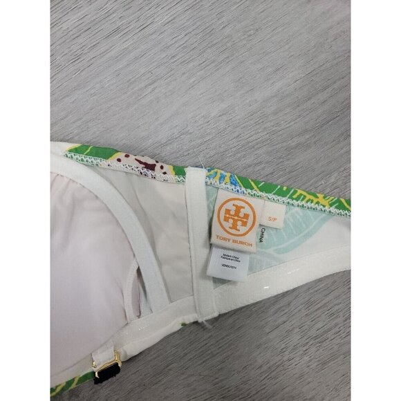 TORY BURCH Women Underwire Bandeau Print White Petite Small - Picture 9 of 11